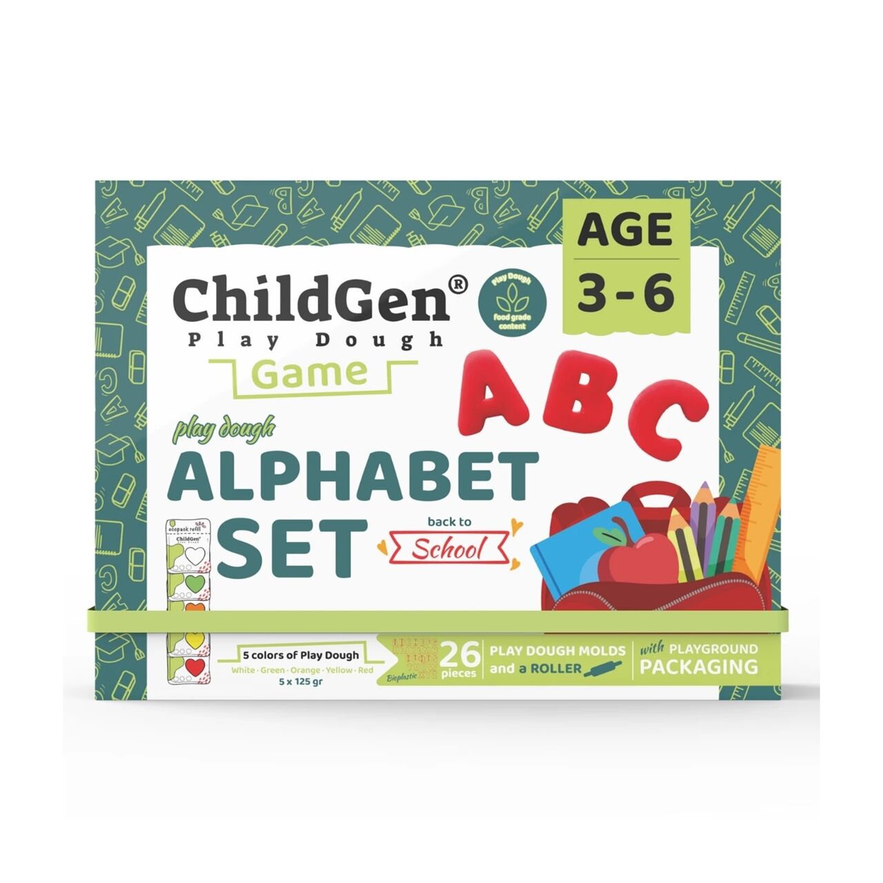 ChildGen Alfabe Sahneli Oyun Hamuru Kutusu