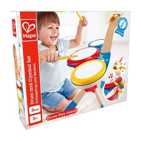 Hape Drum and Cymbal Oyuncak Davul Seti