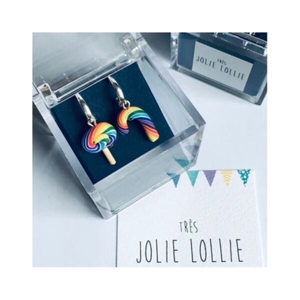 Lolipop ve Baston Gümüş Küpe