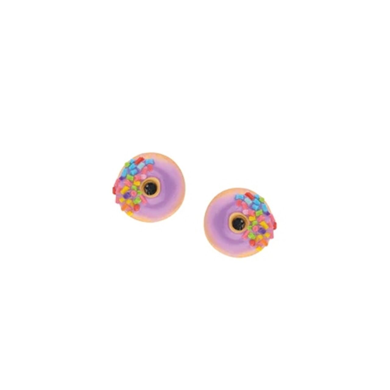 Donut Klips Küpe - Mor 