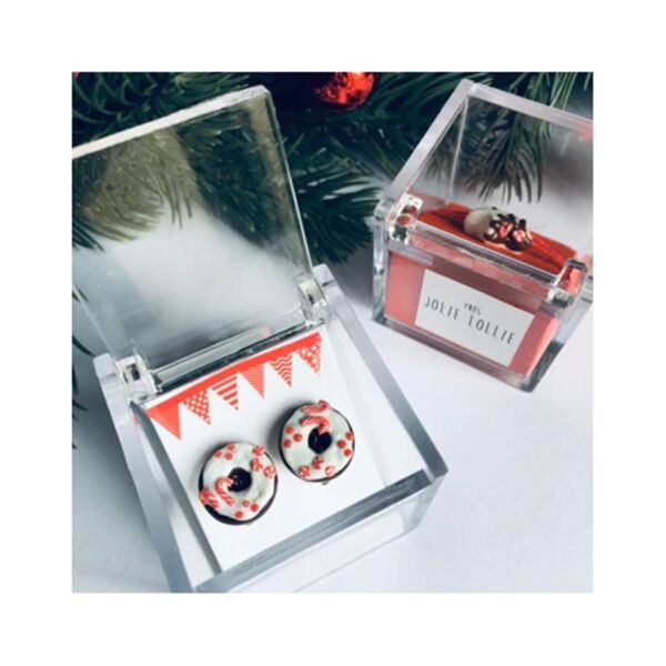 Yılbaşı Donut Klips Küpe