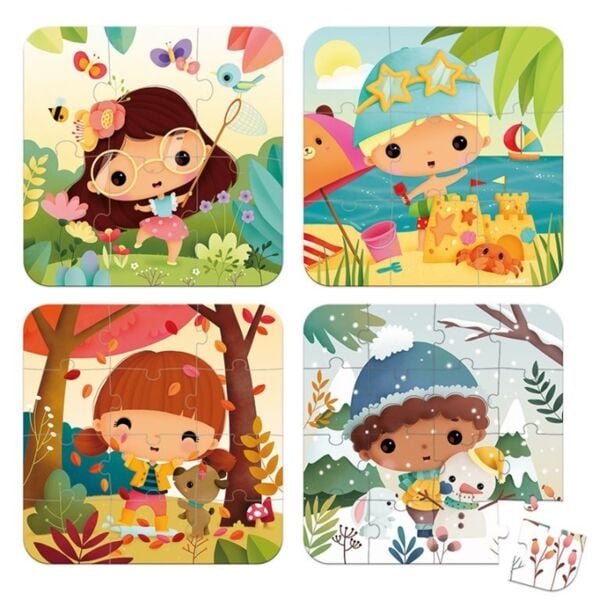 Janod 4 Aşamalı Puzzle Seti Mevsimler