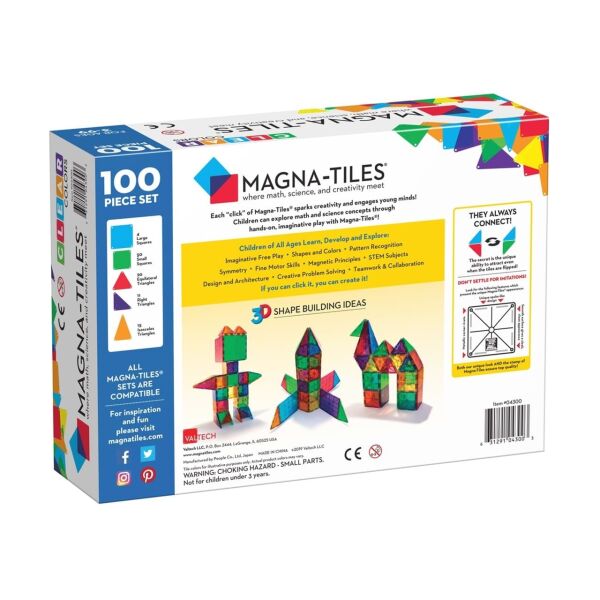 Magna Tiles Clear Color - 100 Parça