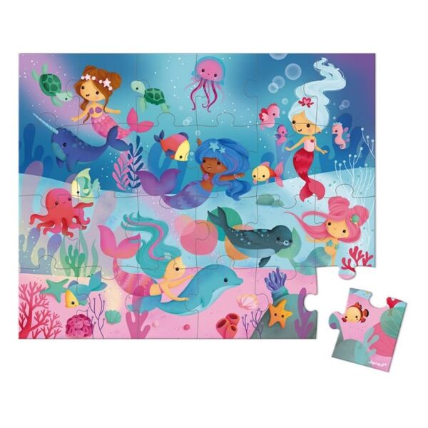 Janod 24 Parça Çanta Puzzle Deniz Kızı