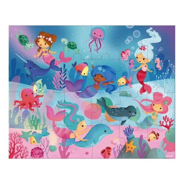 Janod 24 Parça Çanta Puzzle Deniz Kızı