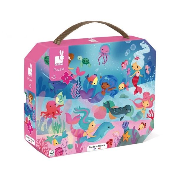 Janod 24 Parça Çanta Puzzle Deniz Kızı