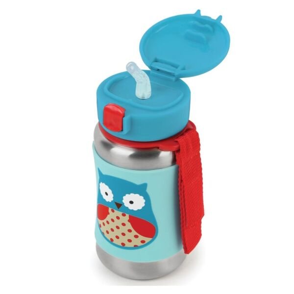 Skip Hop Pipetli Paslanmaz Çelik Suluk Baykuş
