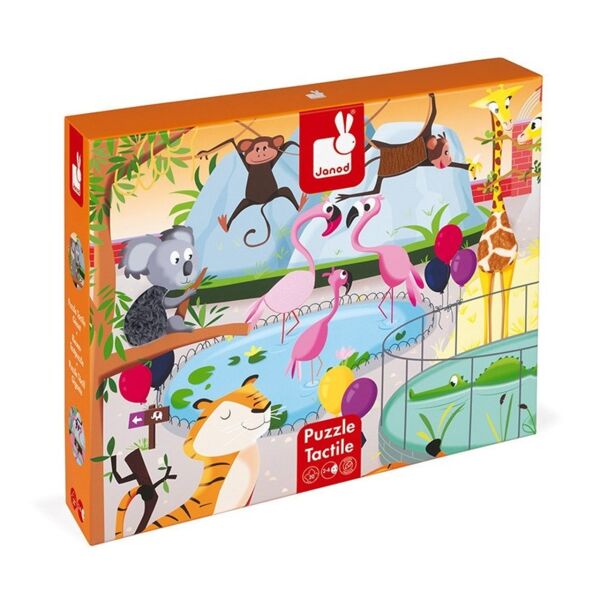 Janod 20 Parça Dokun Hisset Puzzle Hayvanat Bahçes
