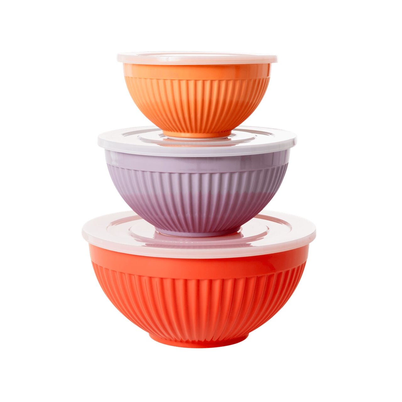 3lü Melamin Saklama Kabı - Orange Lavender Apricot
