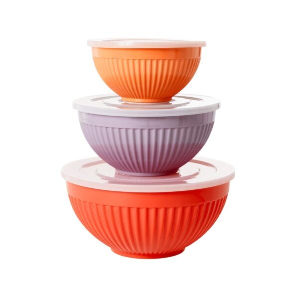 3lü Melamin Saklama Kabı - Orange Lavender Apricot