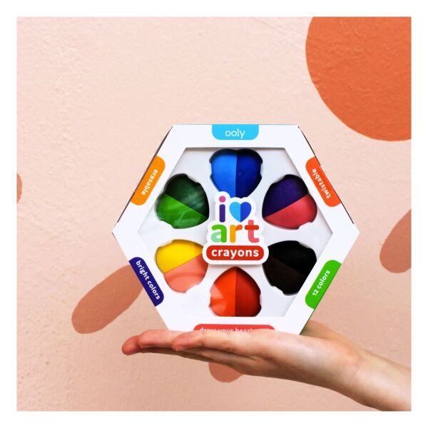 Ooly I Heart Art Silinebilir 6lı Renk Mum Boya(12
