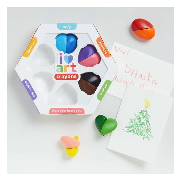 Ooly I Heart Art Silinebilir 6lı Renk Mum Boya(12