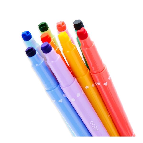 Ooly Confetti Stamp Çift Uçlu 9lu Keçeli Kalem