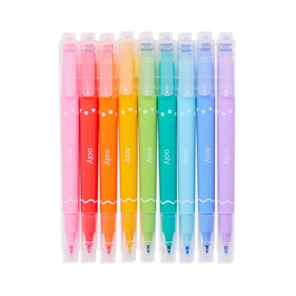 Ooly Confetti Stamp Çift Uçlu 9lu Keçeli Kalem
