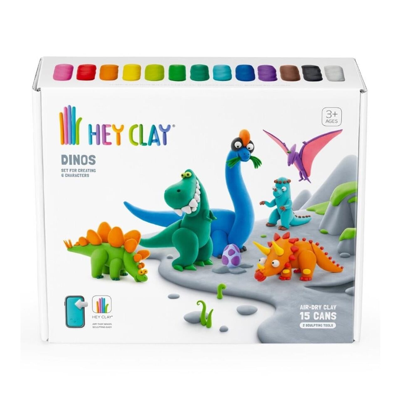 Hey Clay Hava İle Kuruyan Kil (15li Kutu) - Dinozo