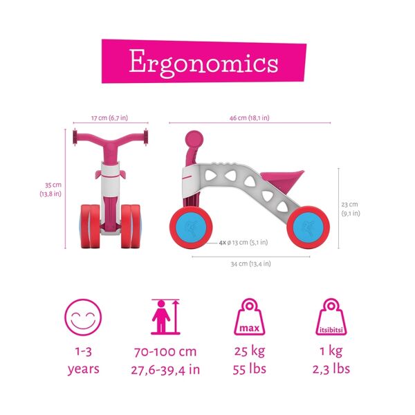 Itsibitsi Bin Sür Denge Bisikleti - Pembe