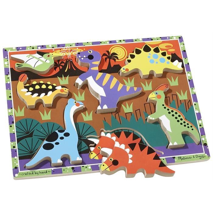 Melissa & Doug Ahşap Tombul Yapboz - Dinozorlar