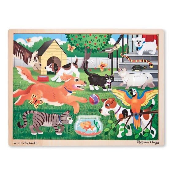 Melissa & Doug Ahşap 24p Yapboz Evcil Hayvanlar