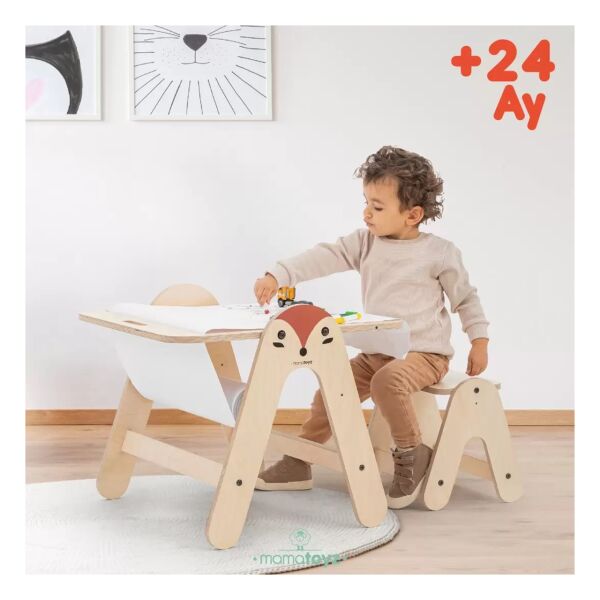 Mamatoyz Massam Tilki Figürlü Ahşap Aktivite Masa