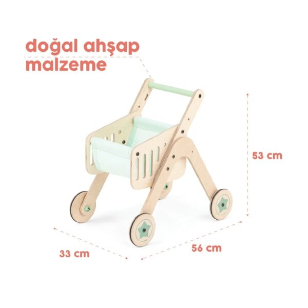 Mamatoyz Trio Shopper Yürüteç ve Oyuncak Avm Araba