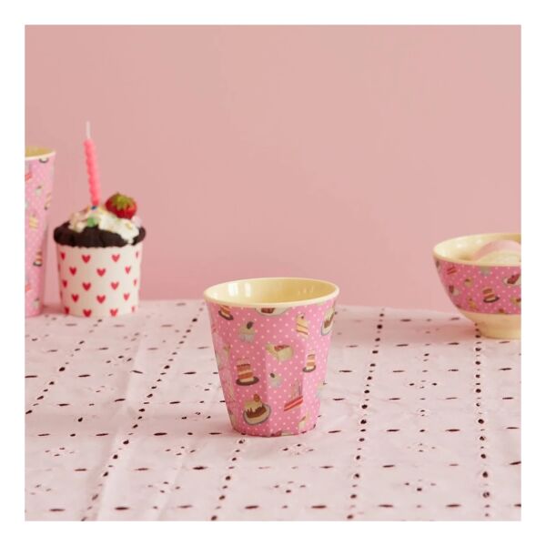 Melamin Bardak Tatlı Kek Baskılı - Orta - 250ml