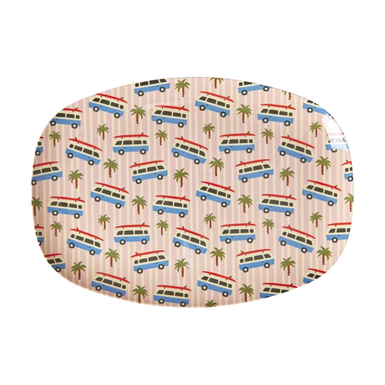 Melamine Büyük Dikdörtgen Yemek Tabağı - Pembe - A