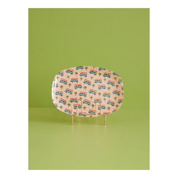 Melamine Büyük Dikdörtgen Yemek Tabağı - Pembe - A