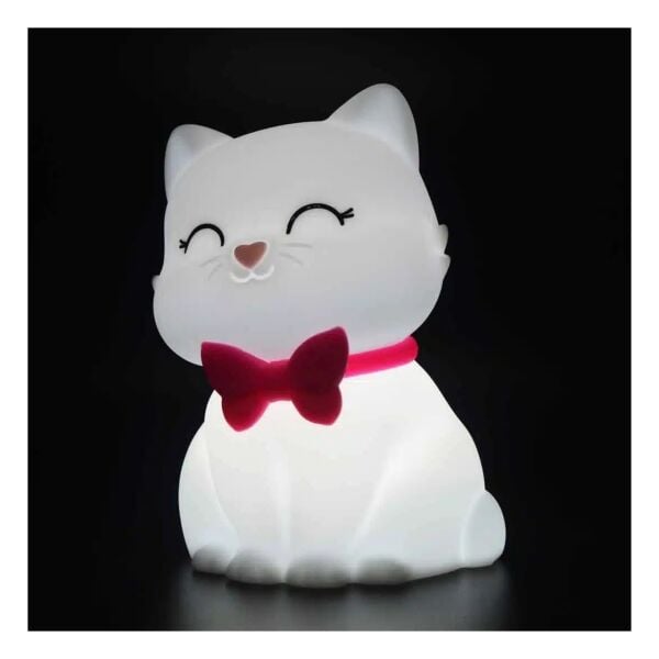 Dhink Silikon Gece Lambası Kedi Tosh Beyaz