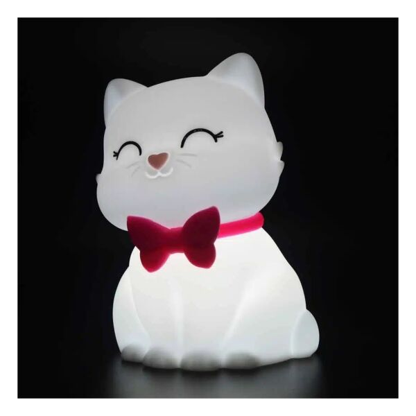 Dhink Silikon Gece Lambası Kedi Tosh Beyaz
