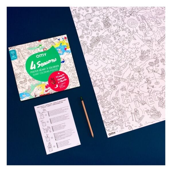 Omy Boyama Posteri - 4 Seasons + Planting Pencil