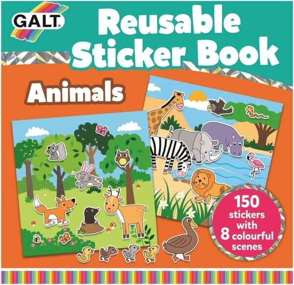 Galt Reusable Sticker Book - Animals +3