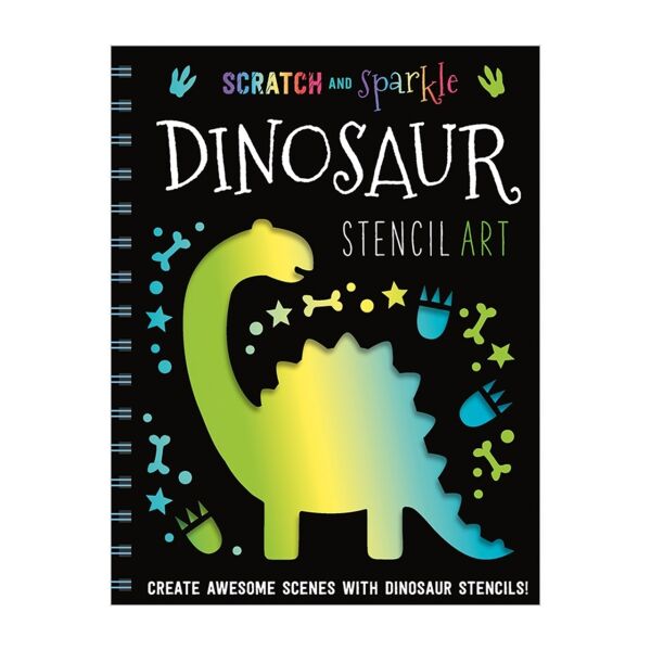 Scratch And Sparkle Dinosaur Stencil Art