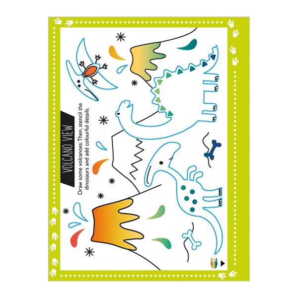 Scratch And Sparkle Dinosaur Stencil Art