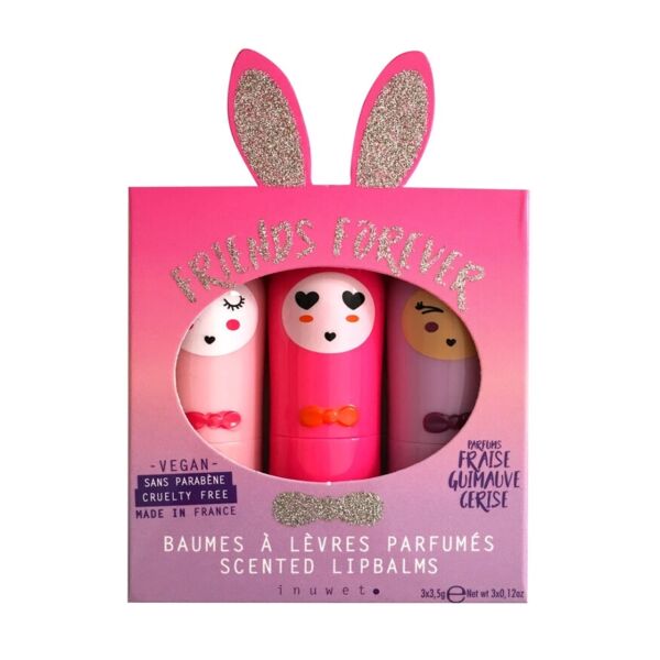 Inuwet Lipbalm Coffret 3lü Glitter - Lapins Rose