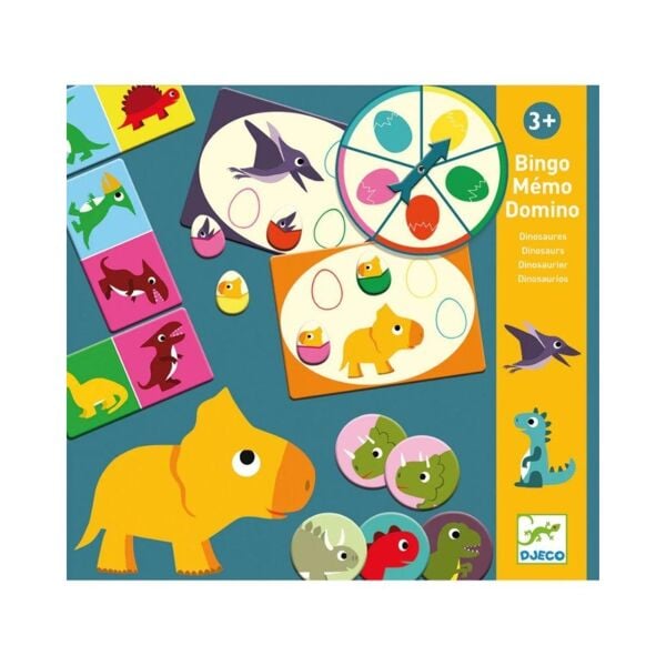 Djeco Domino 3lü Kutu Oyunu -  Dino