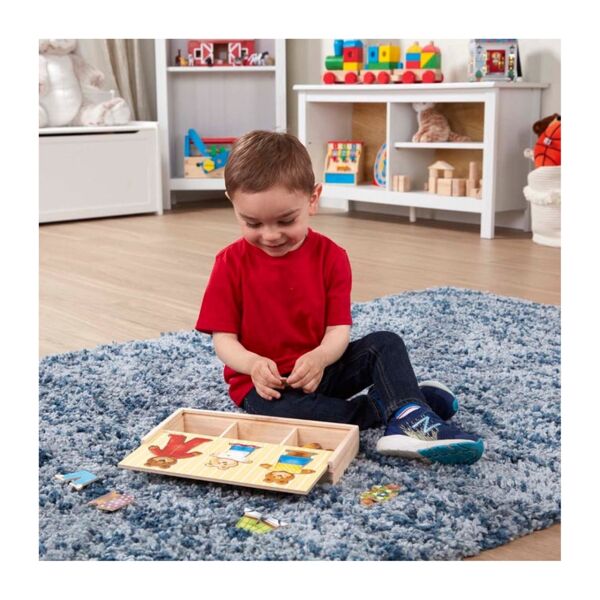 Ahşap Ayıcık Ailesi - Değiş Tokuş Giydirme Yapbozu