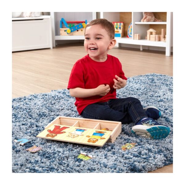 Ahşap Ayıcık Ailesi - Değiş Tokuş Giydirme Yapbozu