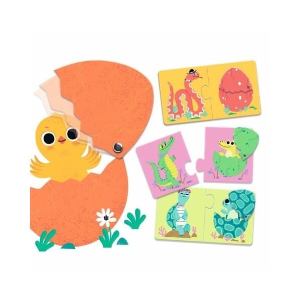 Djeco İkili Puzzle - Funny Eggs