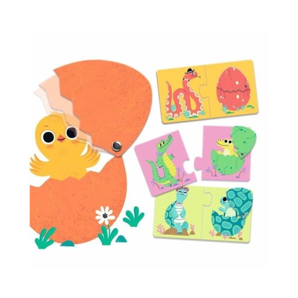 Djeco İkili Puzzle - Funny Eggs