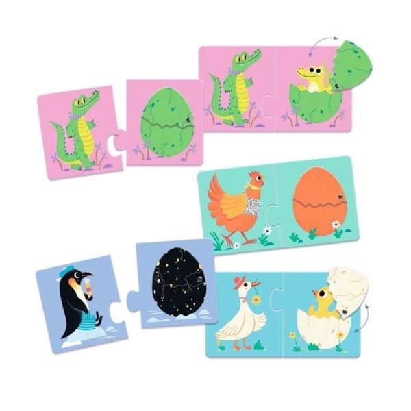 Djeco İkili Puzzle - Funny Eggs
