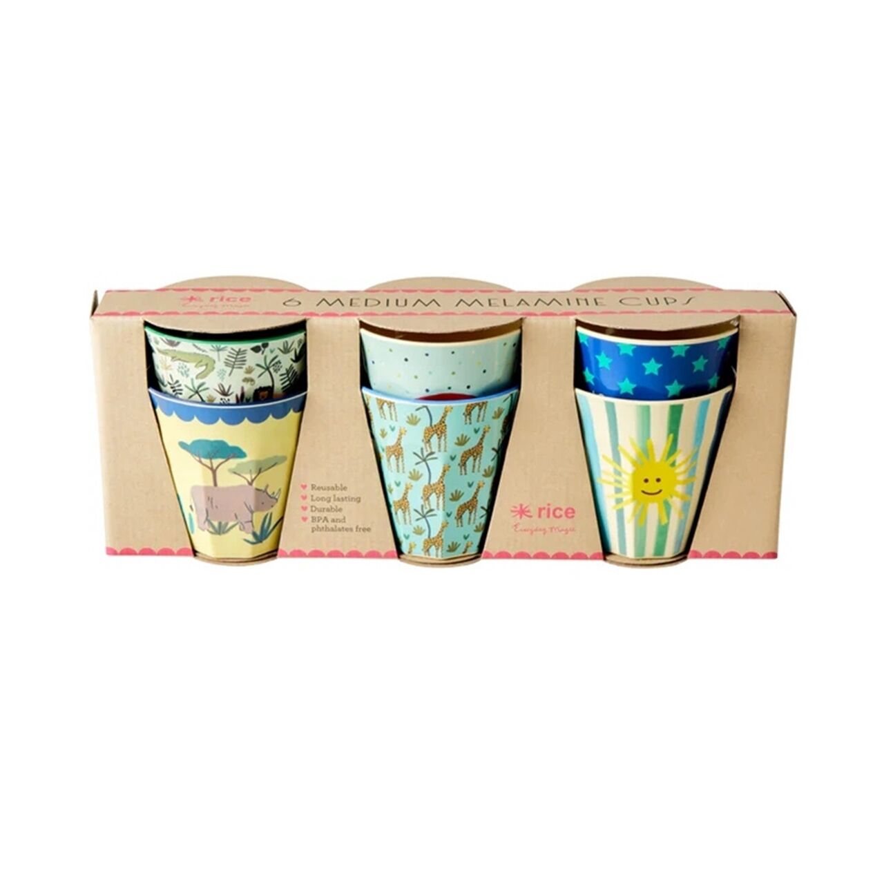 Melamin 6lı Orta Boy Bardak Seti - Blue Funky
