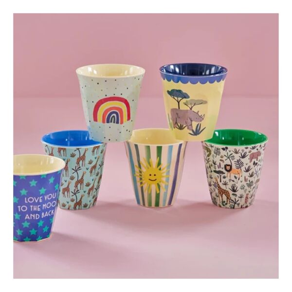 Melamin 6lı Orta Boy Bardak Seti - Blue Funky