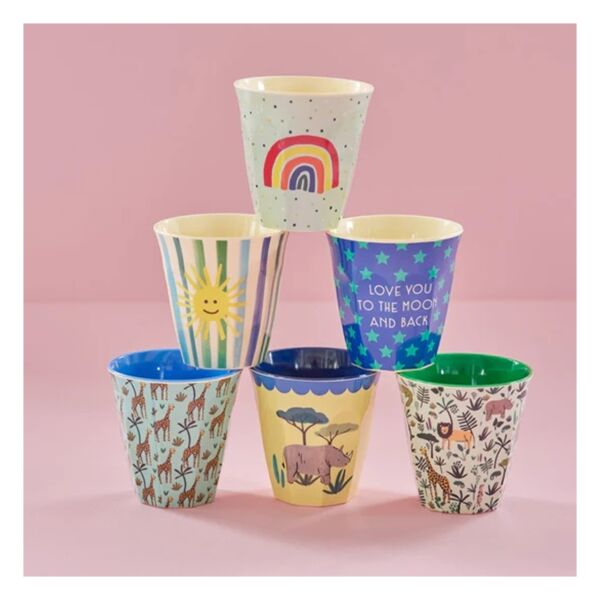 Melamin 6lı Orta Boy Bardak Seti - Blue Funky