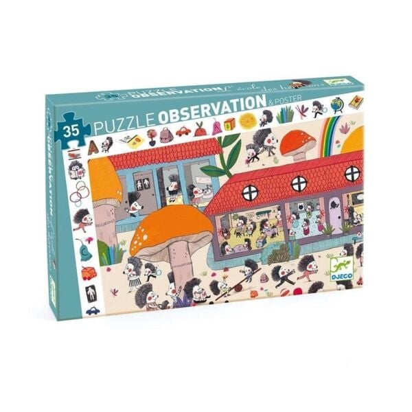 Djeco Klasik Puzzle 35 Parça/ The Hedgehog School