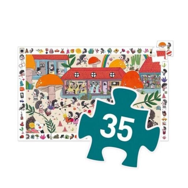Djeco Klasik Puzzle 35 Parça/ The Hedgehog School