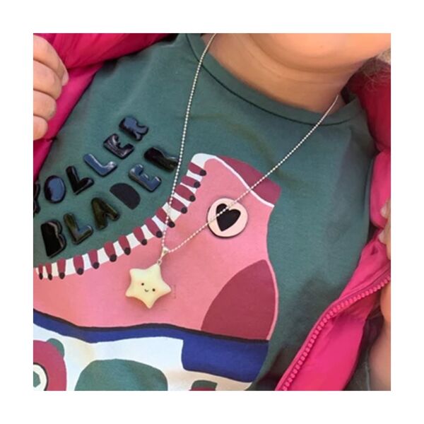 Gece Parlayan Yıldız Gümüş Kolye