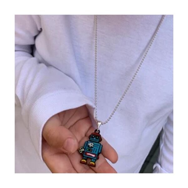 Robot Gümüş Kolye