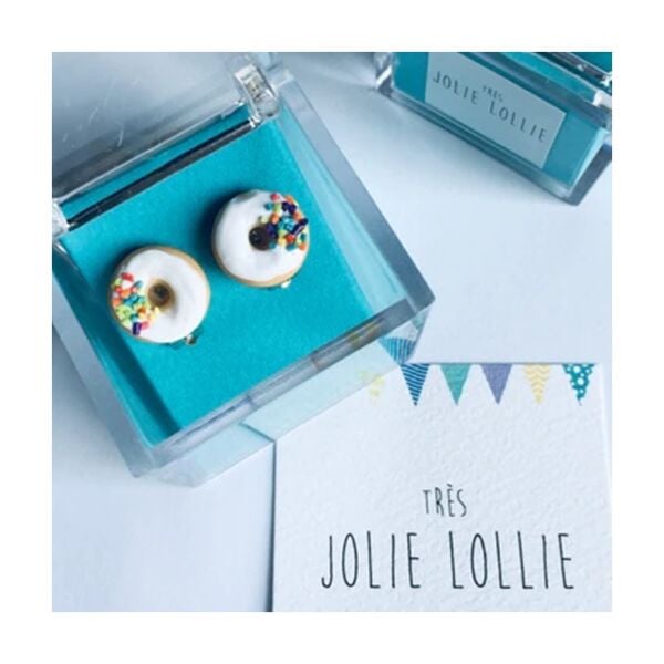 Donut Klips Küpe - Beyaz