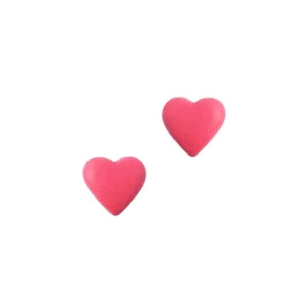 Kalp Klips Küpe - Pembe