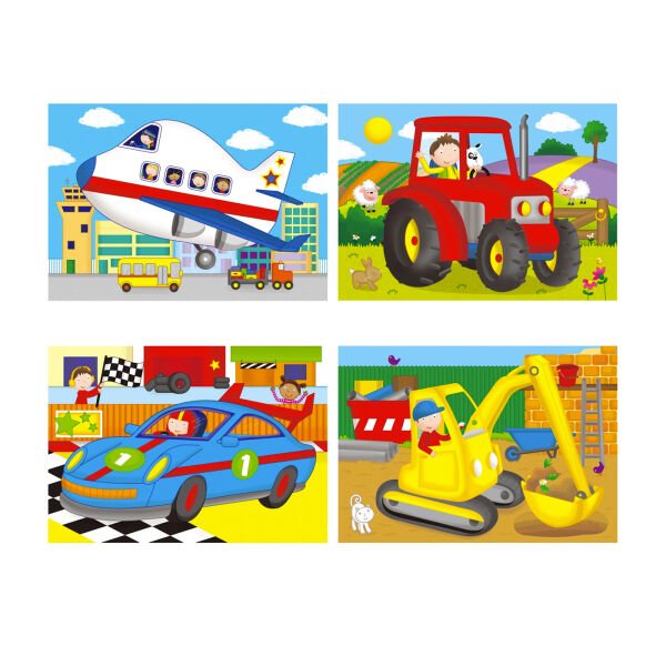 Galt 4 Puzzles in a Box Vehicles